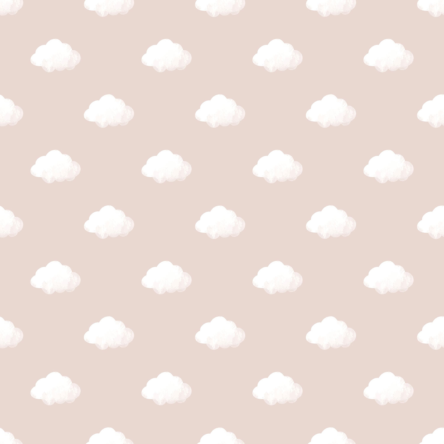 Children's pink wallpaper with clouds, 14834, Happy, Parato