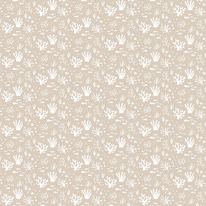 Beige children's wallpaper, water plants and fish, 14855, Happy, Parato
