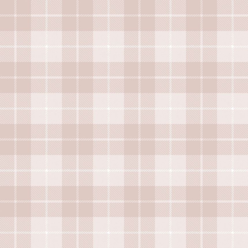 Pink wallpaper, check fabric imitation, 14874, Happy, Parato