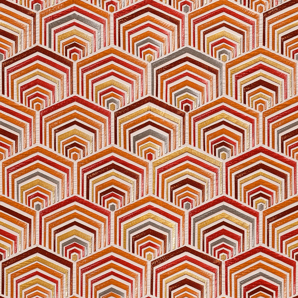 Geometric non-woven wallpaper, red-orange, DE120045, Best Sellers, Design ID