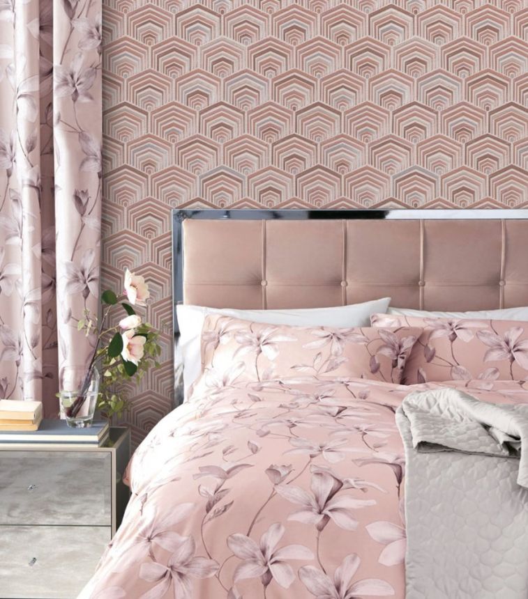 Geometric non-woven wallpaper, red-orange, DE120045, Best Sellers, Design ID
