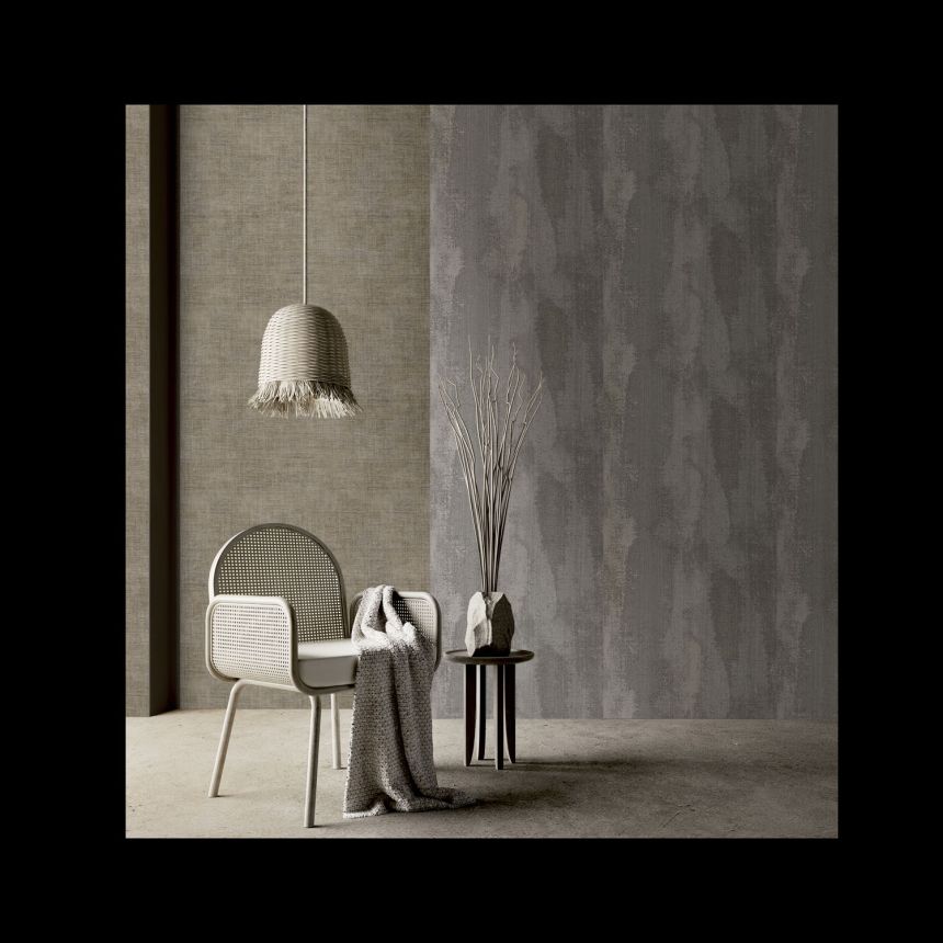 Green-beige non-woven wallpaper, fabric imitation, 24495, Textum, Picturaq, Cristiana Masi by Parato