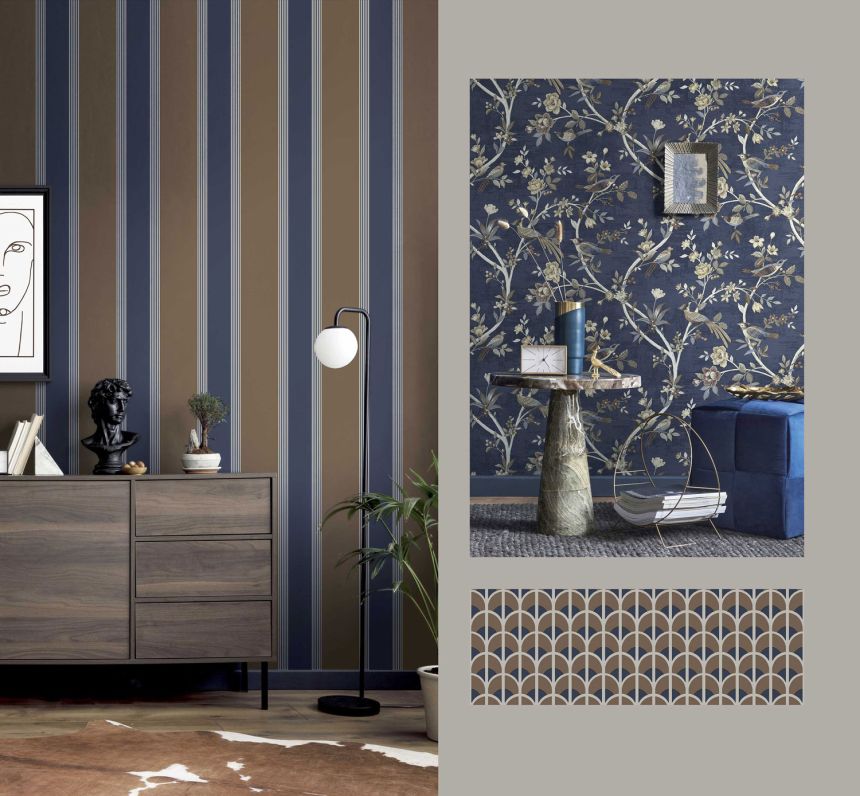 Beige-gray geometric pattern wallpaper, 28866, Thema, Cristiana Masi by Parato