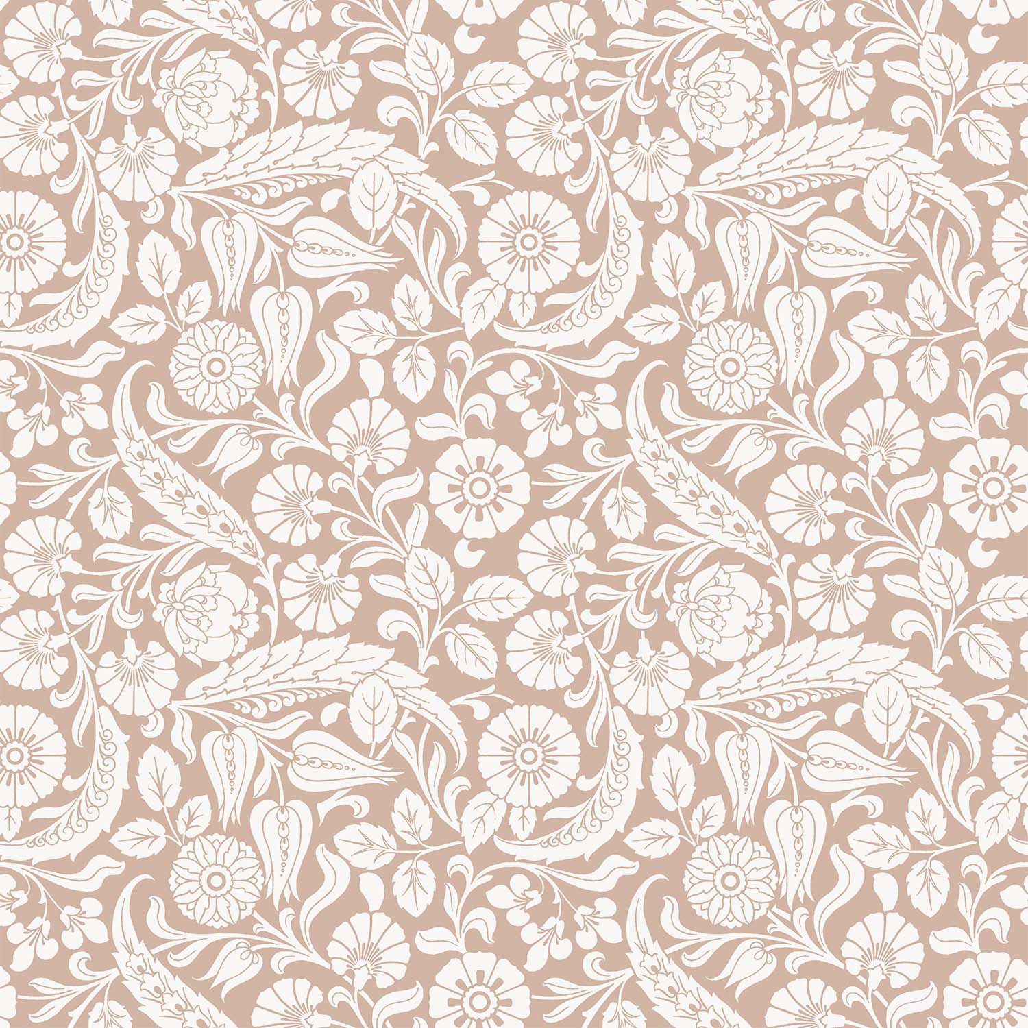 Beige non-woven floral wallpaper, 139330, Vintage Flowers, Esta Home