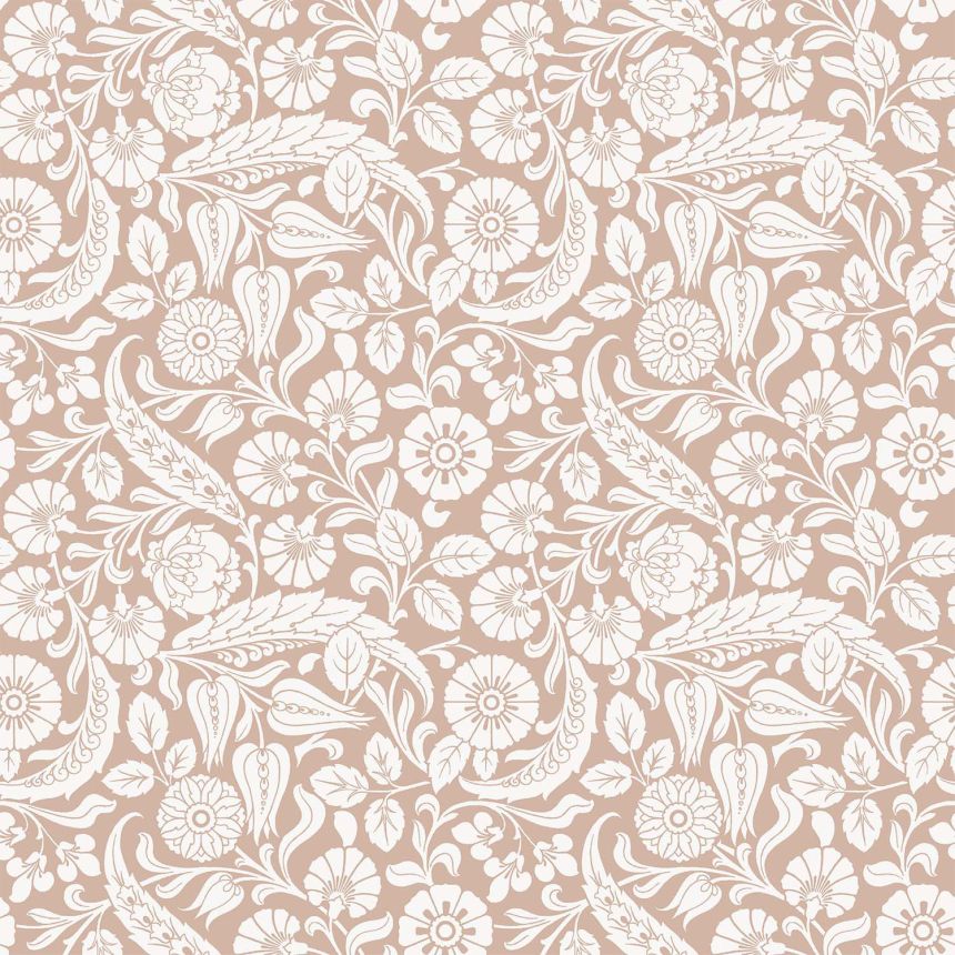 Beige non-woven floral wallpaper, 139330, Vintage Flowers, Esta Home