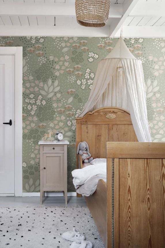 Floral non-woven wall mural, 159212, Vintage Flowers, Esta Home