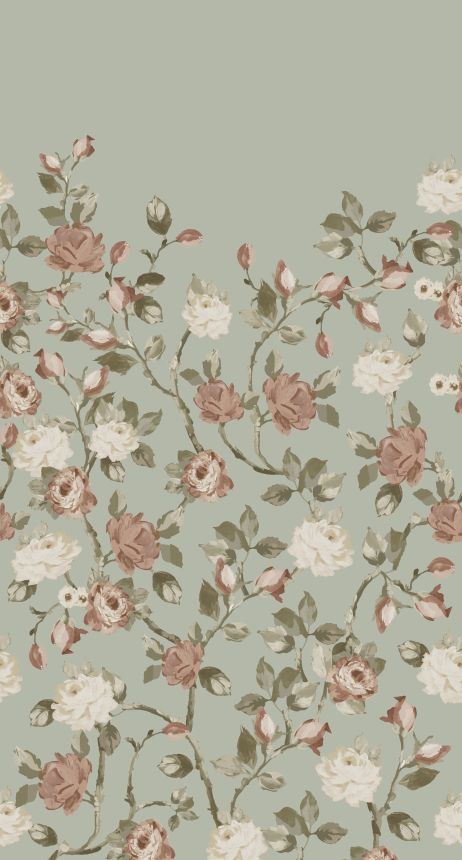 Non-woven wall mural, rose, 159213, Vintage Flowers, Esta Home