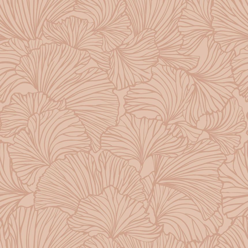 Brown non-woven wallpaper, leaves, 139490, To the Moon and Back, Esta Home