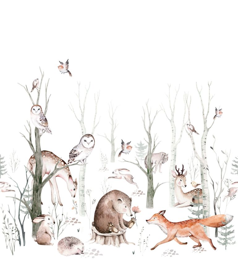 Children's wall mural with forest animals, 159240, To the Moon and Back, Esta Home