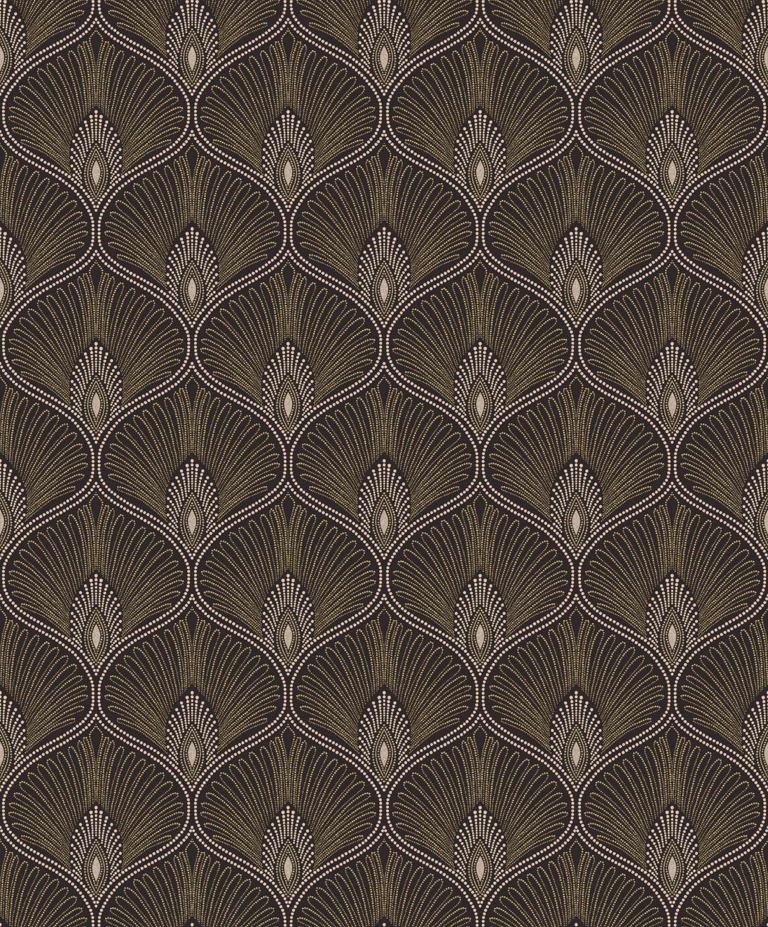 Black baroque wallpaper, OTH202, Othello, Zoom by Masureel