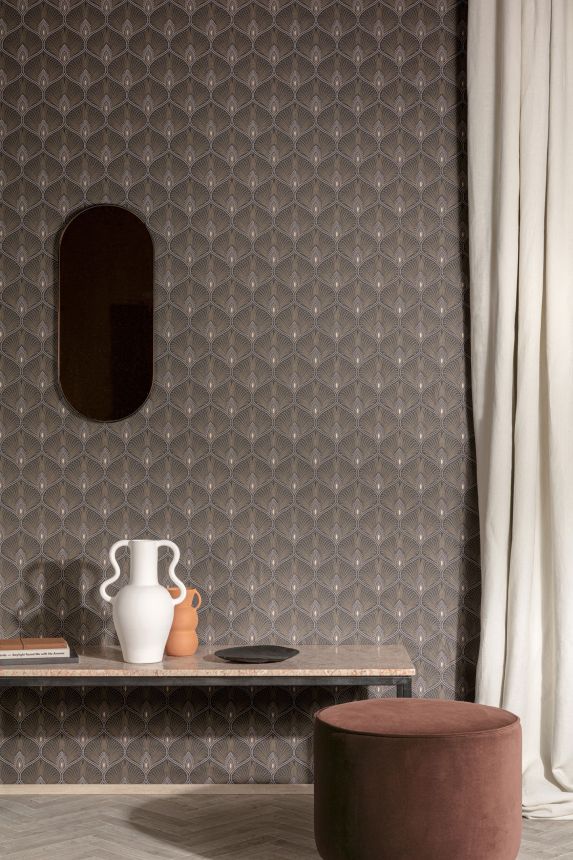 Black baroque wallpaper, OTH202, Othello, Zoom by Masureel