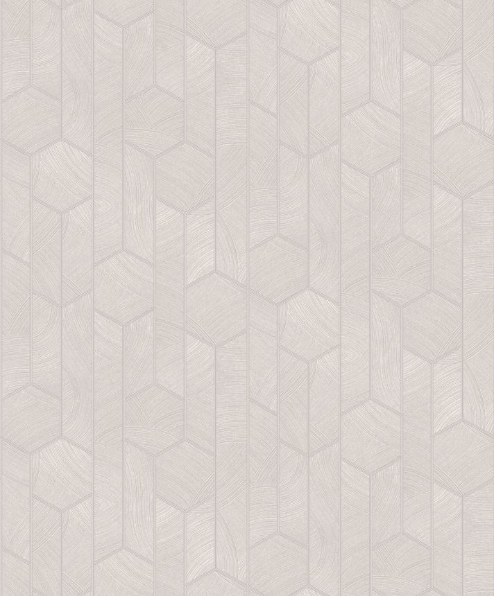 Gray-silver wallpaper with geometric pattern, SUM103, Summer, Khroma by Masureel