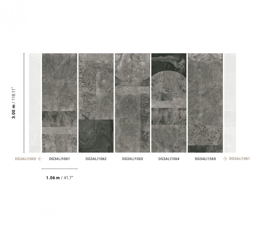 Wall mural, Gray marble, DG3ALI1063, Wall Designs III, Khroma by Masureel