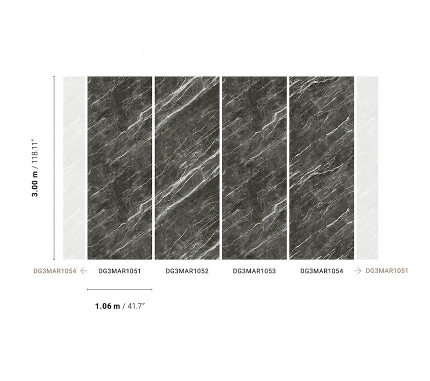 Wall mural, Black marble, DG3MAR1053, Wall Designs III, Khroma by Masureel