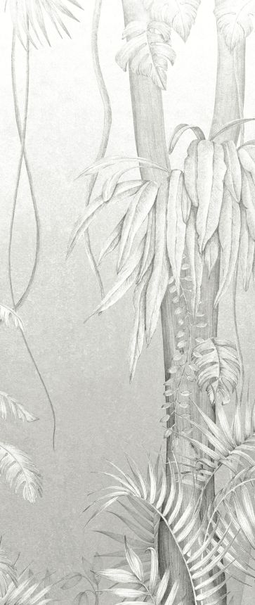 Gray wall mural, Leaves, trees, DG3MOE1013, Wall Designs III, Khroma by Masureel