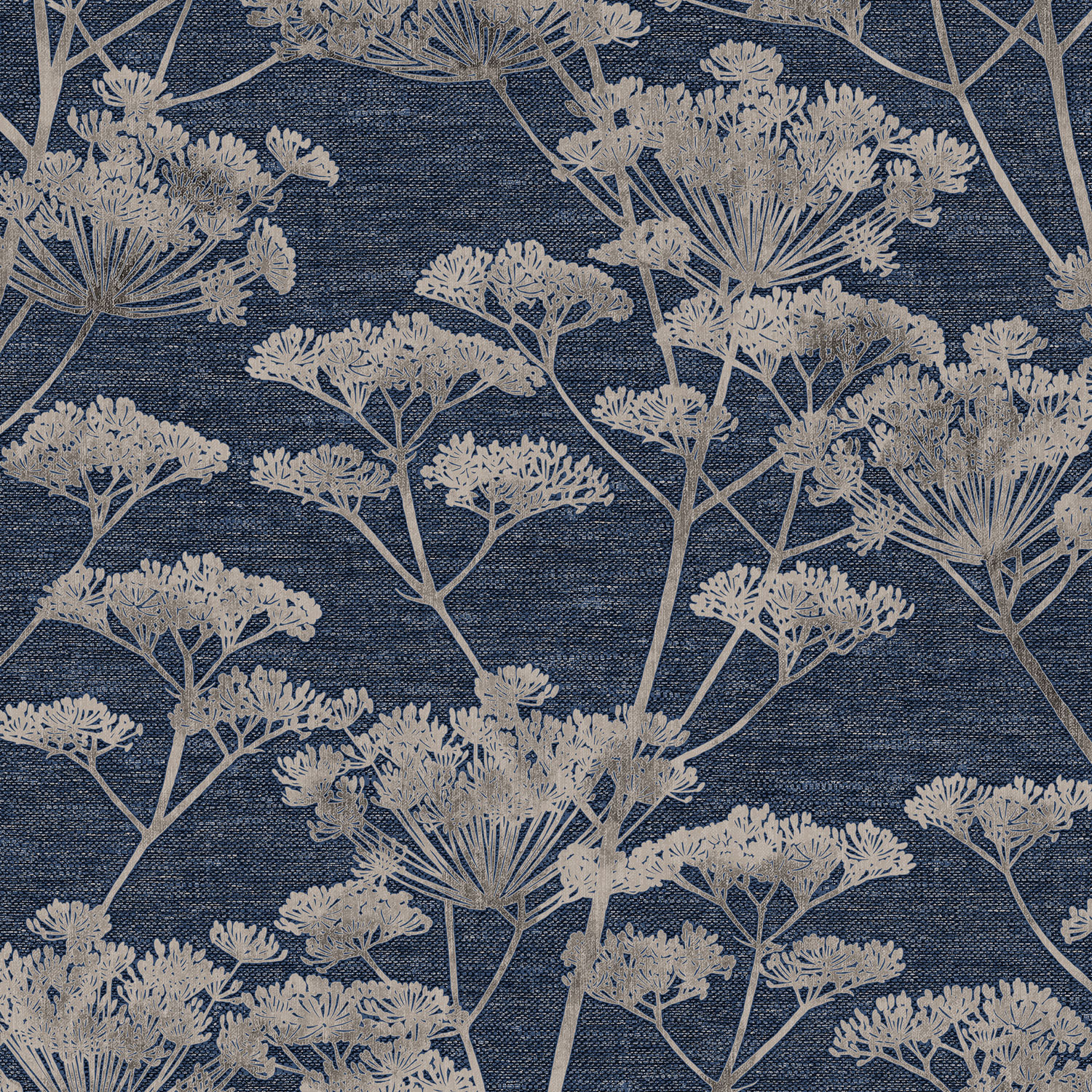 Wallpaper, blue-gold, grasses, flowers, 120865, Refine, Indulgence, Graham Brown Boutique