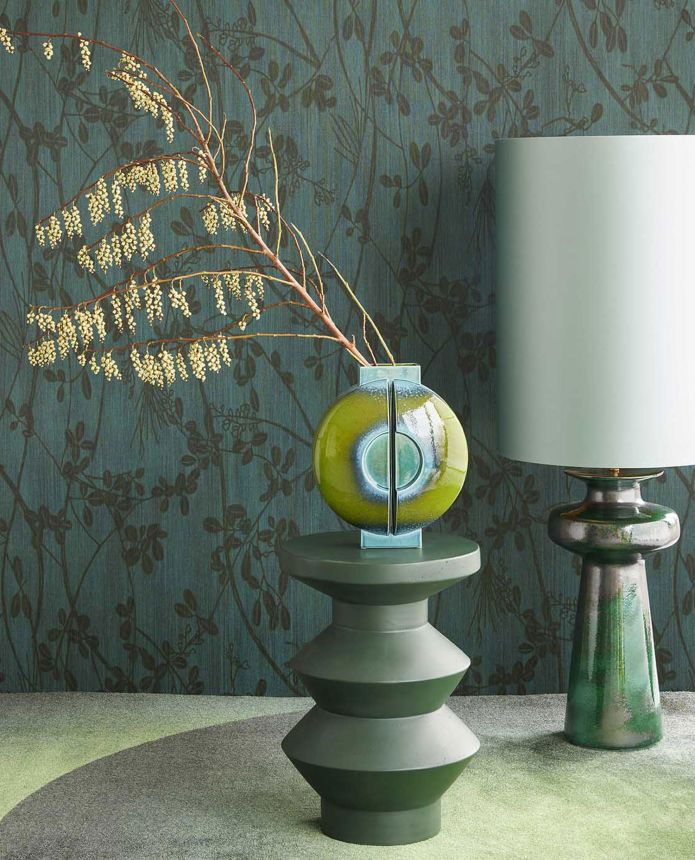 Green wallpaper with twigs and leaves, 333405, Emerald, Eijffinger