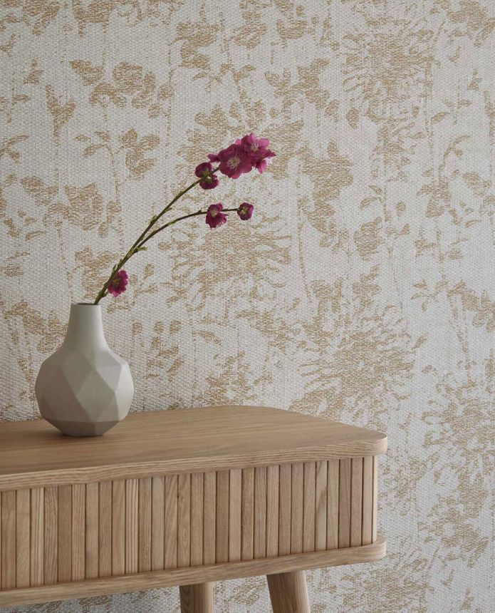 Luxury brown-gray wallpaper with flowers, 333422, Emerald, Eijffinger