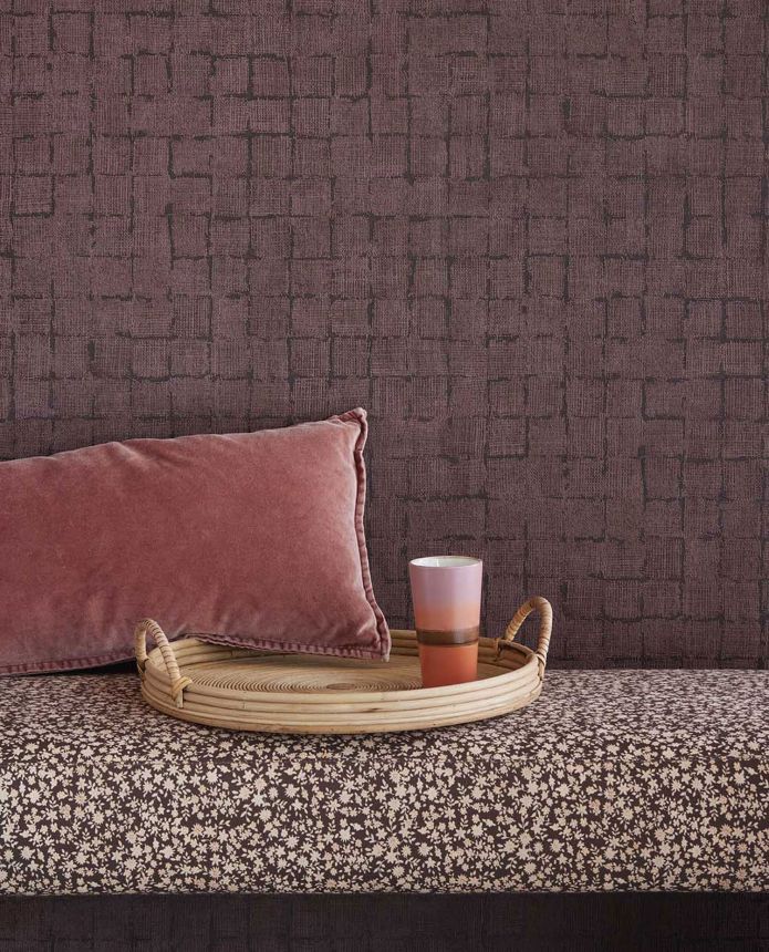 Wine red wallpaper, fabric imitation, 333459, Emerald, Eijffinger