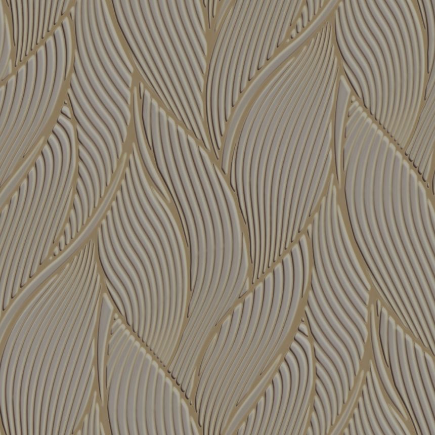 Luxury brown-gold wallpaper, leaves, Z18901, Trussardi 7, Zambaiti Parati