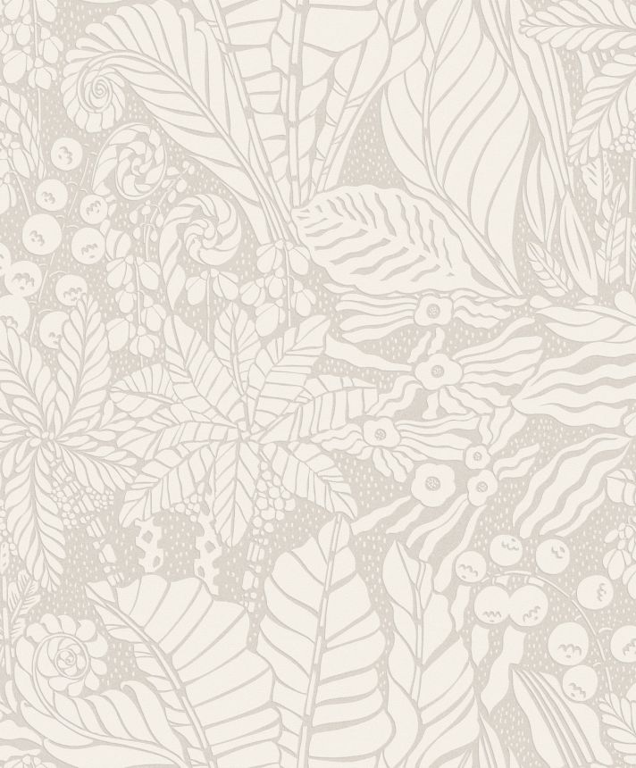 Cream non-woven wallpaper, leaves, YSA103, Mysa, Khroma by Masuree