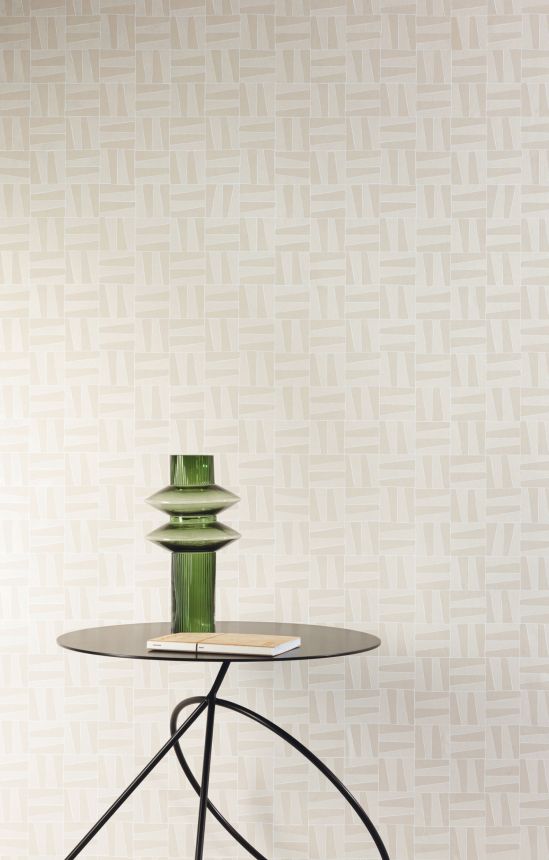 Beige geometric pattern wallpaper, YSA201, Mysa, Khroma by Masuree