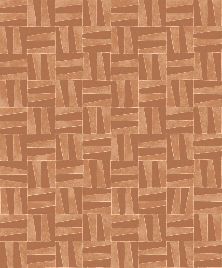 Terracotta geometric pattern wallpaper, YSA202, Mysa, Khroma by Masuree