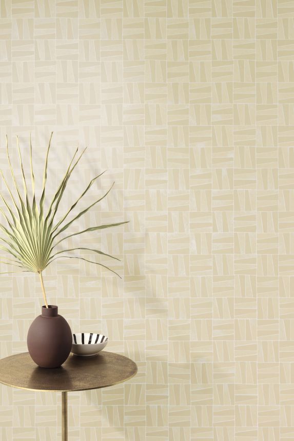 Terracotta geometric pattern wallpaper, YSA202, Mysa, Khroma by Masuree