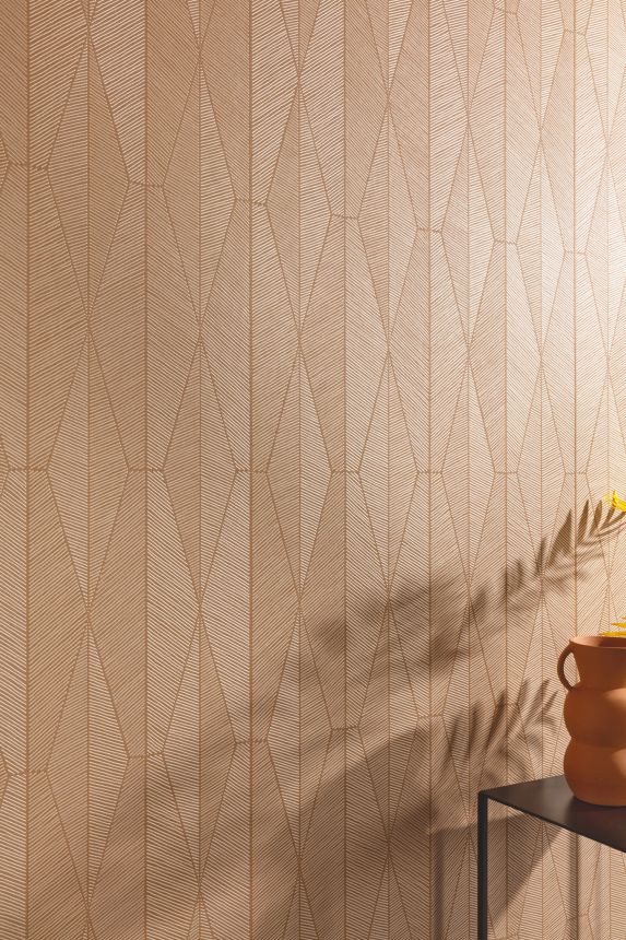Brown geometric pattern wallpaper, YSA304, Mysa, Khroma by Masuree