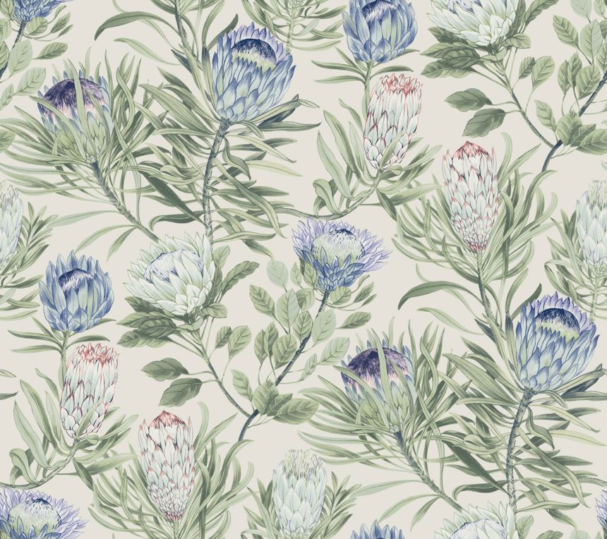 Beige non-woven floral wallpaper, BL1753, Blooms Second Edition Resource Library, York