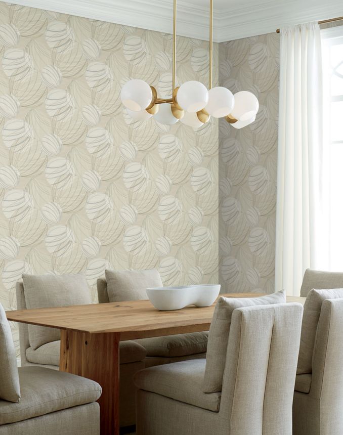 Beige geometric 3D wallpaper, EV3908, Candice Olson Casual Elegance, York