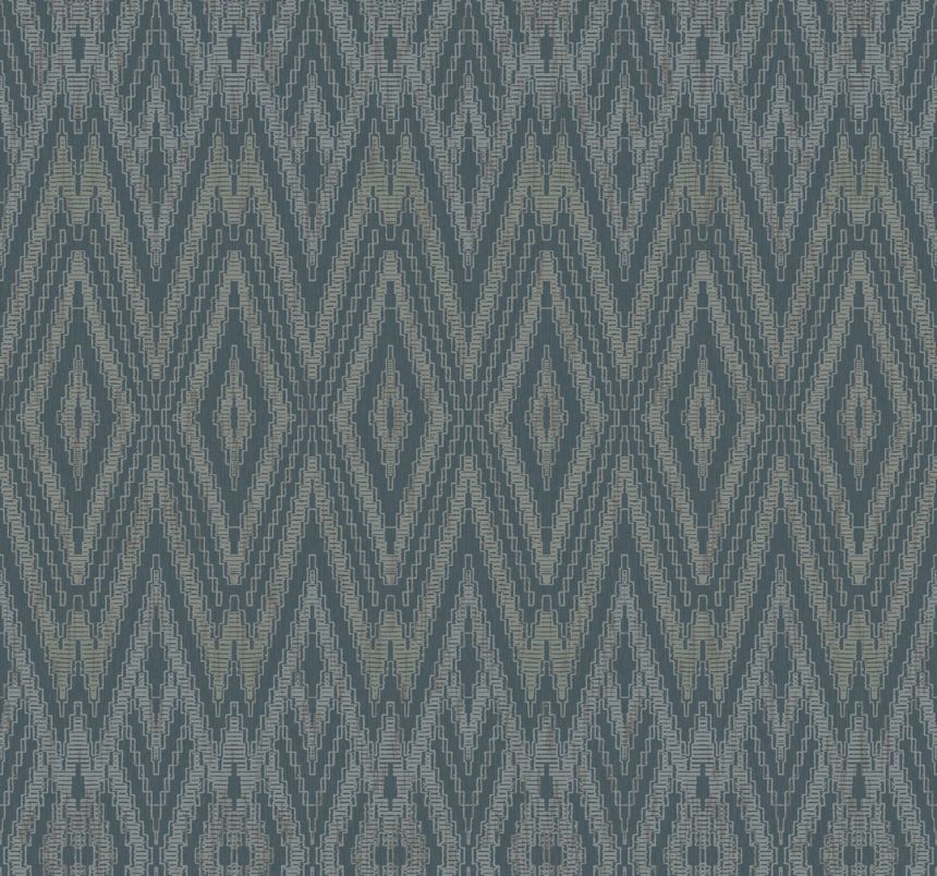 Blue geometric wallpaper, EV3915, Candice Olson Casual Elegance, York