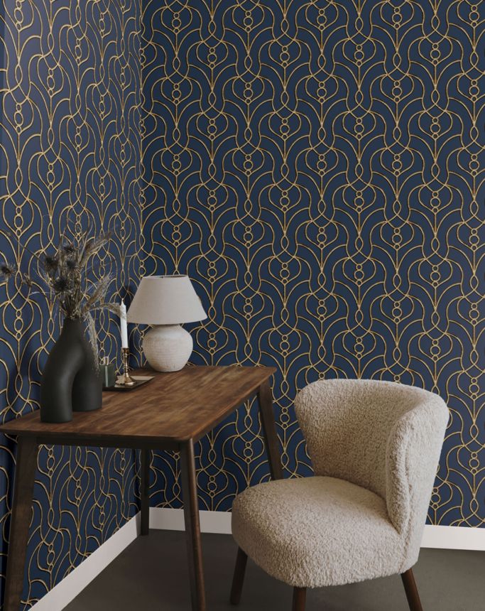 Blue baroque wallpaper, EV3946, Candice Olson Casual Elegance, York