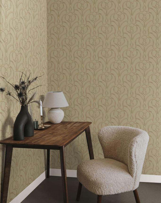 Beige baroque wallpaper, EV3947, Candice Olson Casual Elegance, York