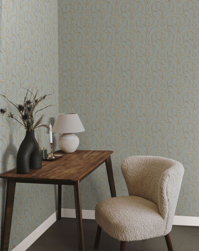 Gray-blue baroque wallpaper, EV3948, Candice Olson Casual Elegance, York