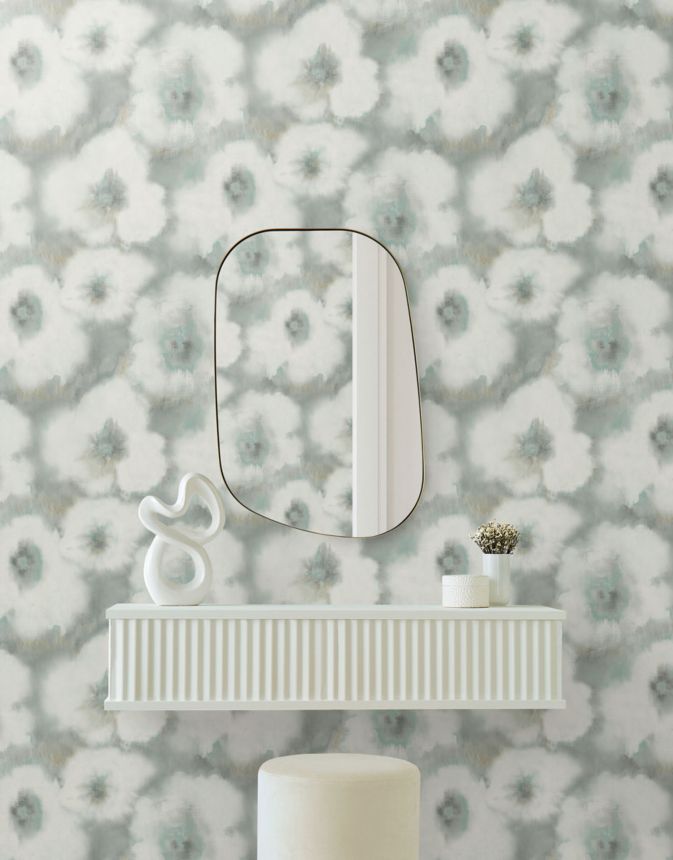 Gray-green floral wallpaper, EV3961, Candice Olson Casual Elegance, York