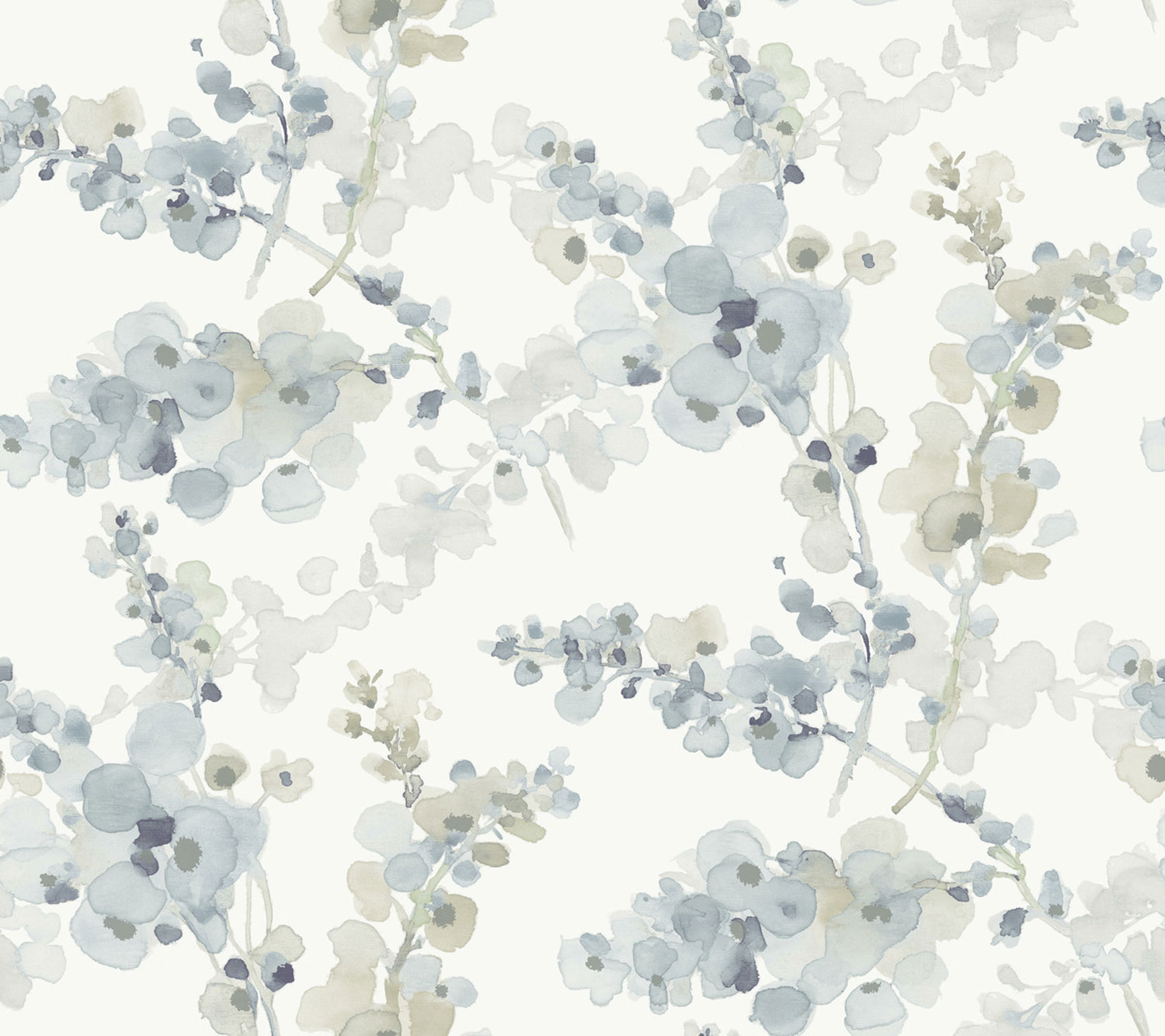 Gray-blue-beige floral wallpaper, EV3974, Candice Olson Casual Elegance, York
