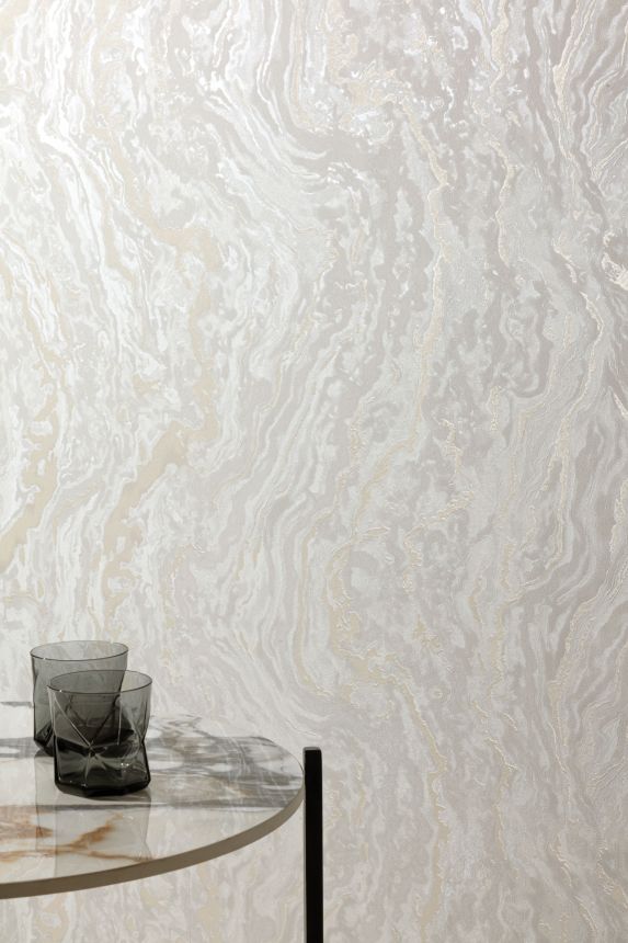 Cream-beige marbled wallpaper, UR1403, Universe 4, Grandeco