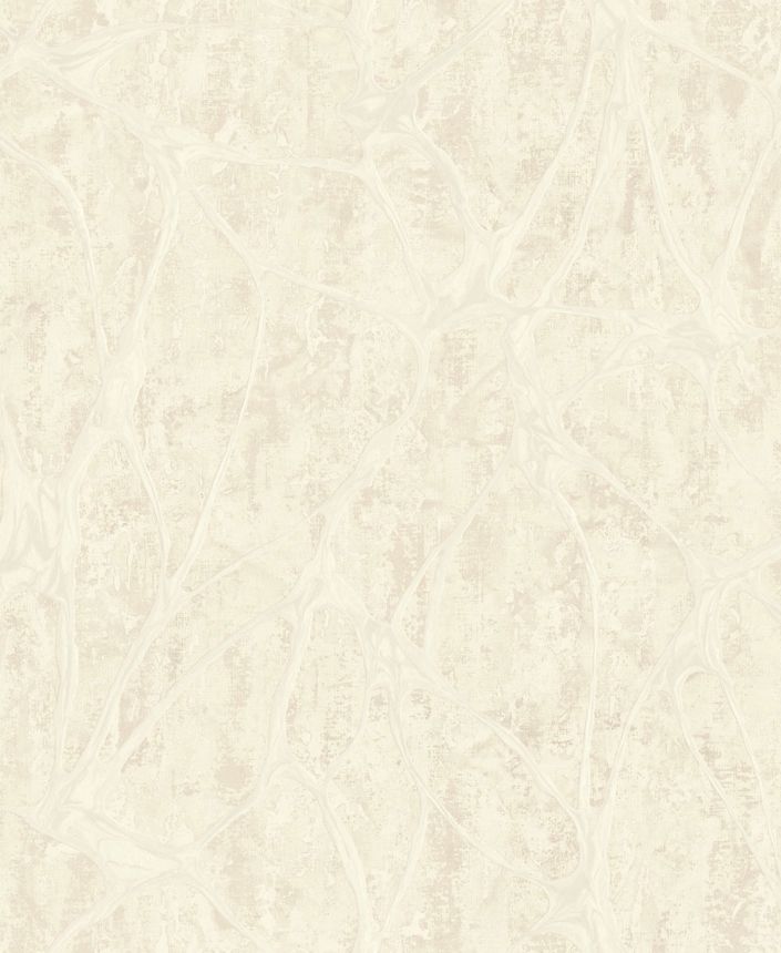 Luxury cream wallpaper with a distinctive metallic pattern, 56806, Aurum II, Limonta