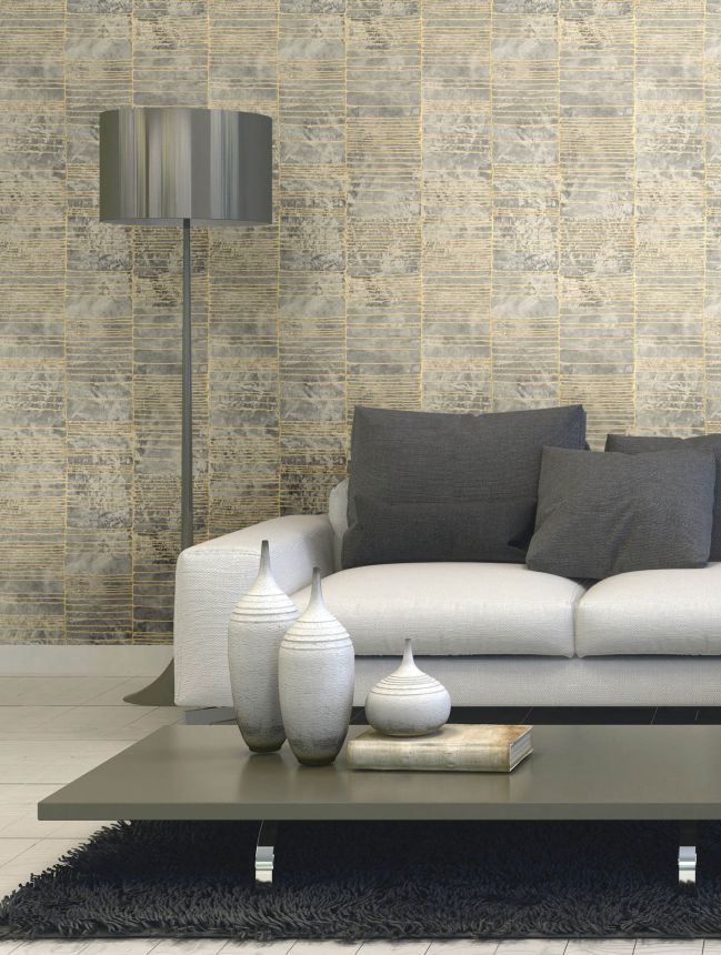 Luxury white geometric pattern wallpaper, 57411, Aurum II, Limonta