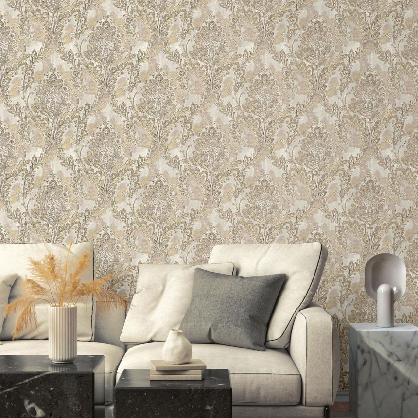Gold-silver baroque wallpaper, 78428, Makalle II, Limonta