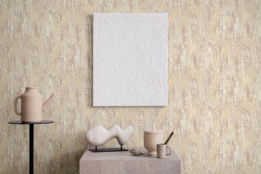 Gold-silver non-woven wallpaper, stucco,78628, Makalle II, Limonta