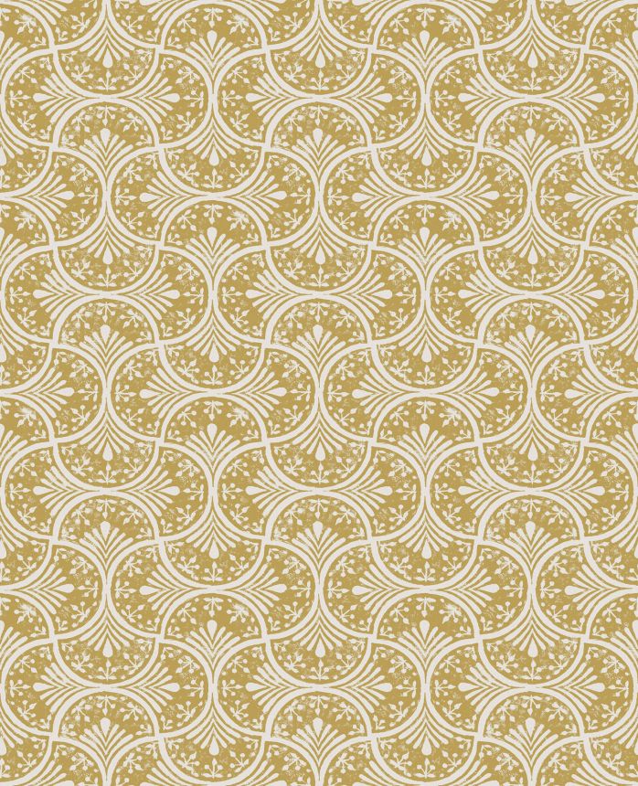 Ocher-white non-woven geometric pattern wallpaper, 120638, Retreat, Graham&Brown Premium