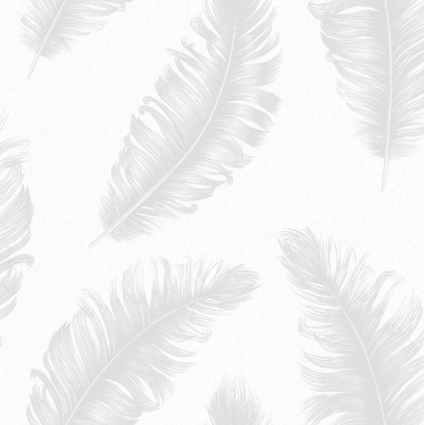 Luxury gray-silver wallpaper with feathers, Z77528, Savana, Zambaiti Parati