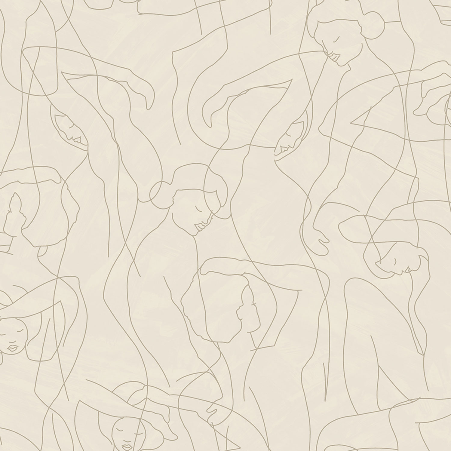Graphic wallpaper, figure outlines, cream, SO27043, Soleado, Decoprint