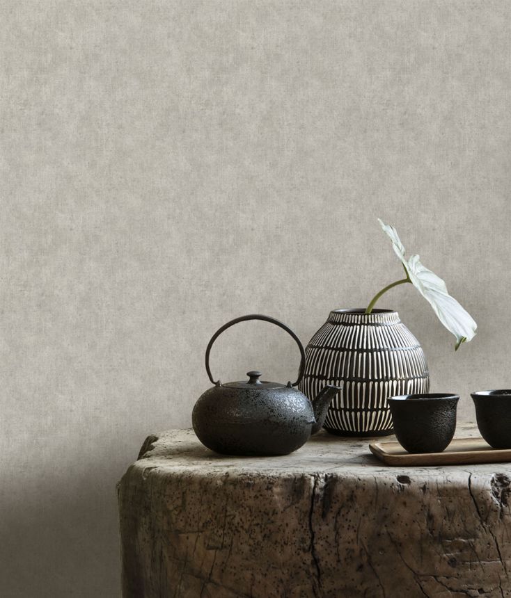Non-woven wallpaper, gray, fabric imitation, NHW1005, Perla, Decoprint
