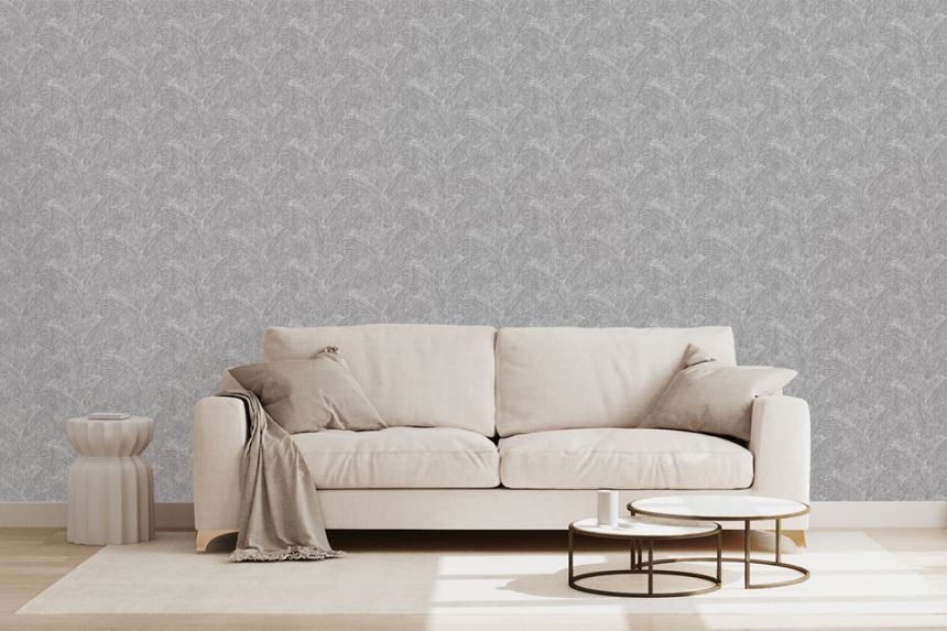 Graphic non-woven wallpaper, gray, NHW1022, Perla, Decoprint