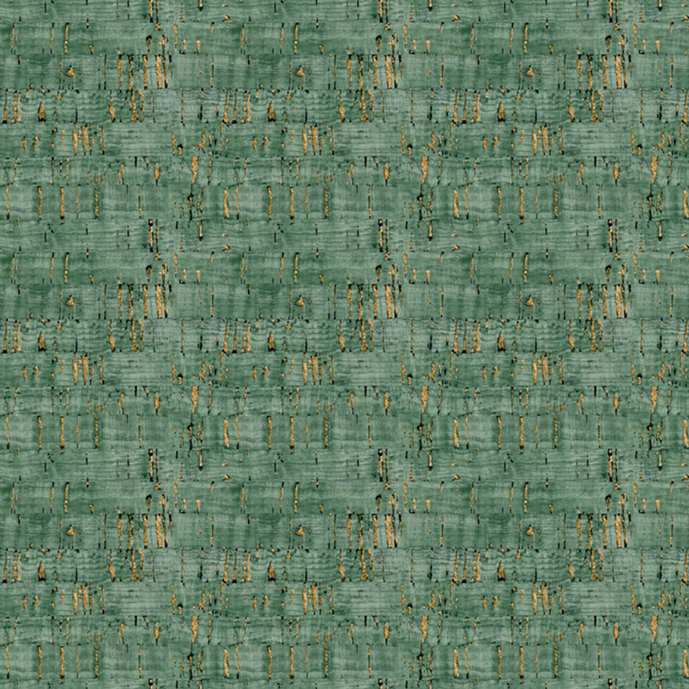 Non-woven wallpaper, green-bronze, cork imitation, NHW1030, Perla, Decoprint