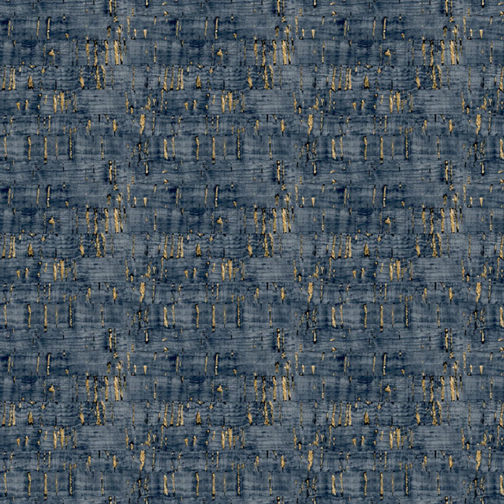 Non-woven wallpaper, blau-bronze, cork imitation, NHW1031, Perla, Decoprint