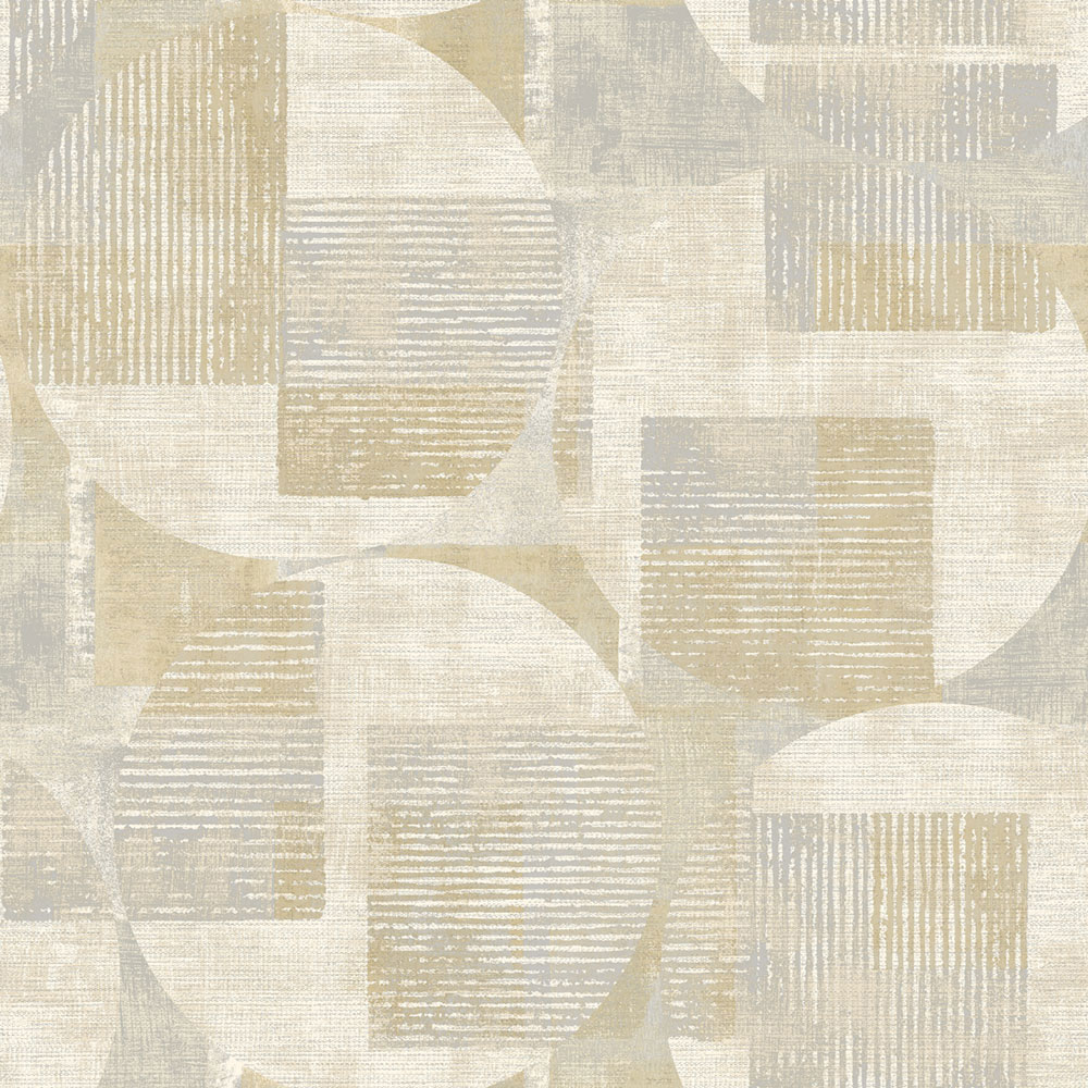 Gray-ochre geometric pattern wallpaper, RE25161, Reflect, Decoprint